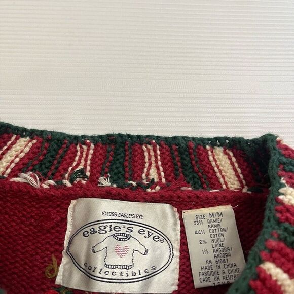 Eagle’s Eye VTG Snowman Embroidered Sweater Cardigan Size Medium - Picture 2 of 10